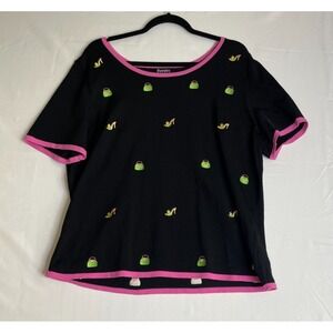 Vintage Hampshire Studio Womens 1X Colorful‎ Embroidered Sweater Heels Purses